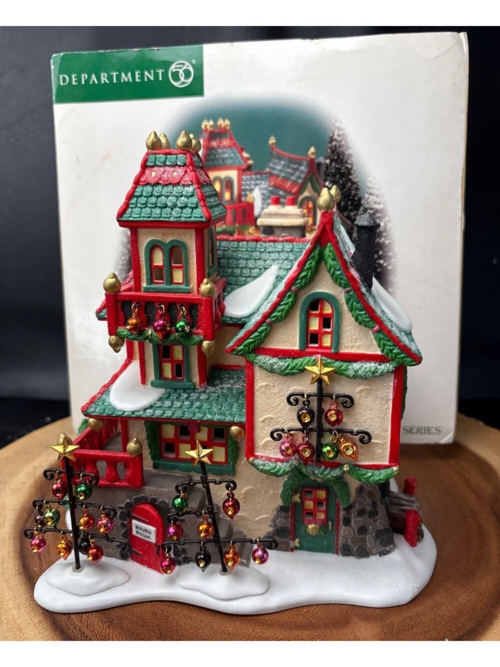 Department 56 Glass Ornament Works North Pole Series Red Green Holiday 5656396